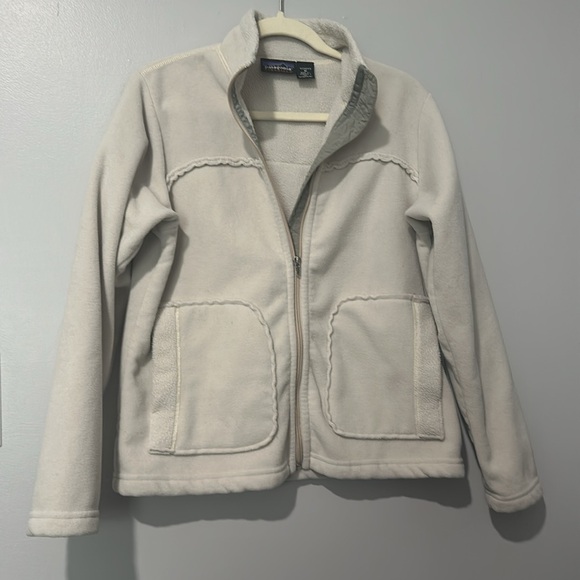 Patagonia Women’s Cream Windzone Synchchilla Fleece Zip Up Jacket Sz M - Picture 2 of 7